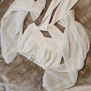 Fashionnova Wrap-Around Milkmaid Crop Top
